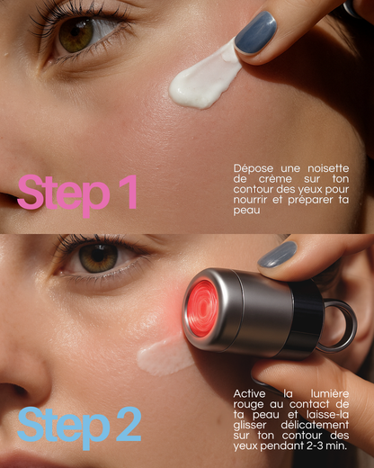 Neociel™ Soin contour des yeux 2 en 1 : crème + technologie LED rouge