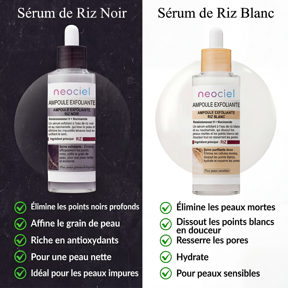 Peel Shot Exfoliant au Riz Blanc & Noir : L'Effaceur d'Impuretés