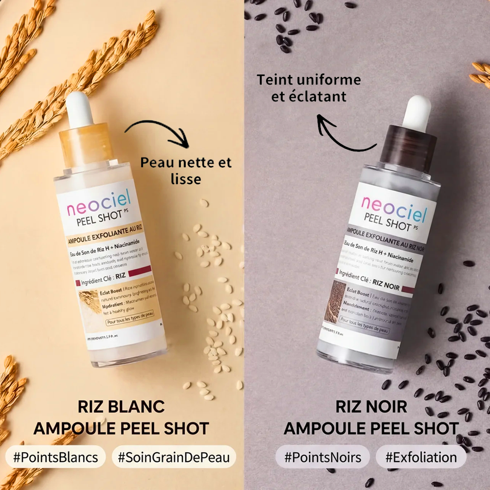 Peel Shot Exfoliant au Riz Blanc & Noir : L'Effaceur d'Impuretés