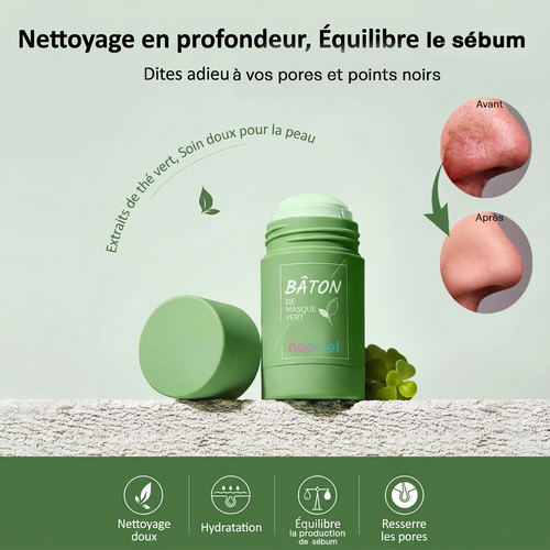 Stick Détox "Peau Nette" – Masque Solide au Thé Vert