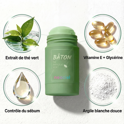Stick Détox "Peau Nette" – Masque Solide au Thé Vert
