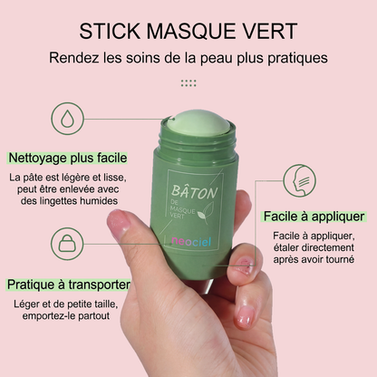 Stick Détox "Peau Nette" – Masque Solide au Thé Vert