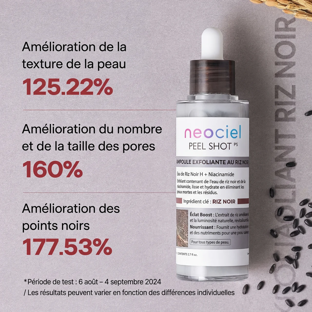 Peel Shot Exfoliant au Riz Blanc & Noir : L'Effaceur d'Impuretés
