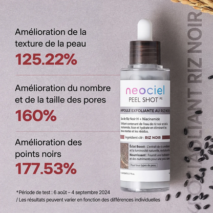 Peel Shot Exfoliant au Riz Blanc & Noir : L'Effaceur d'Impuretés