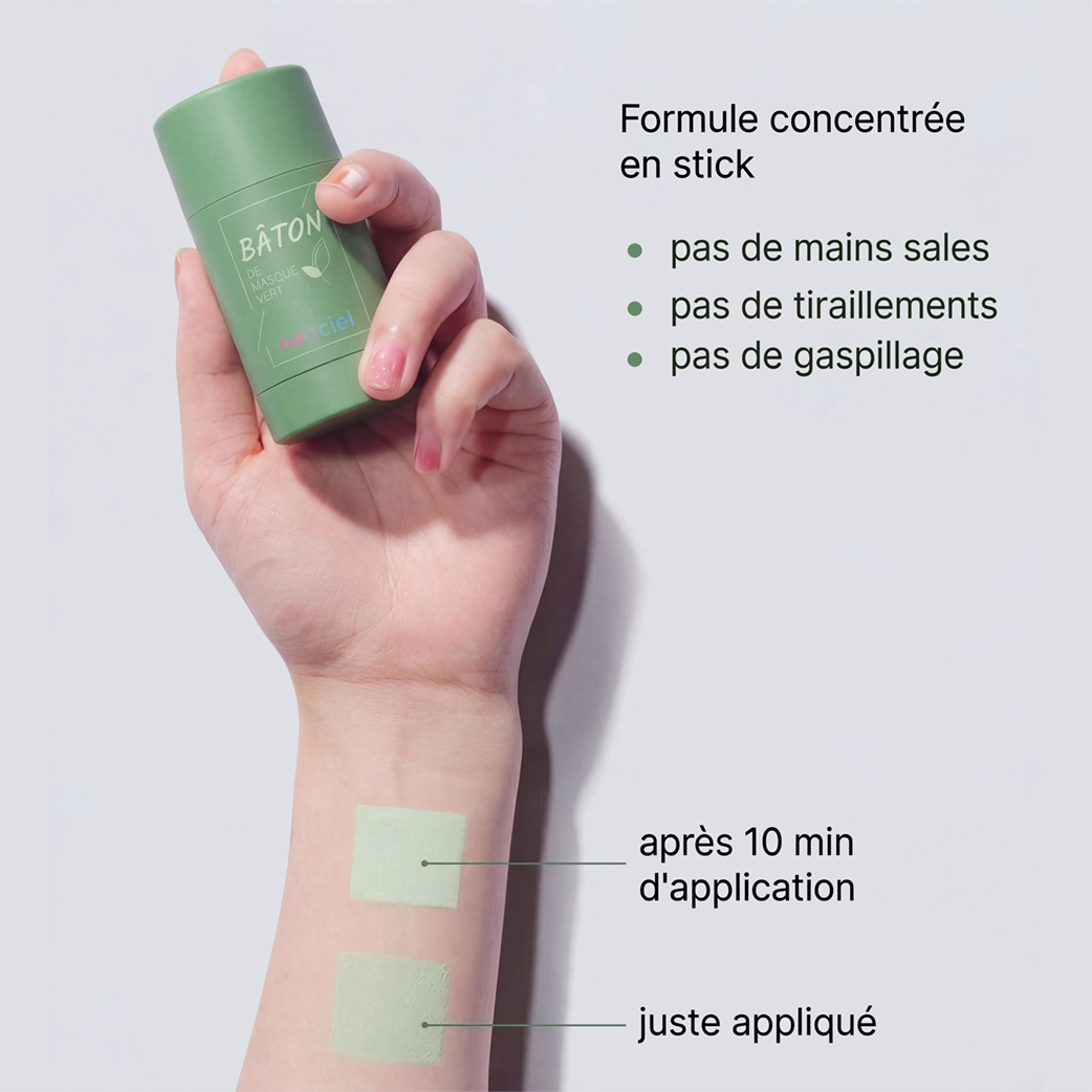 Stick Détox "Peau Nette" – Masque Solide au Thé Vert