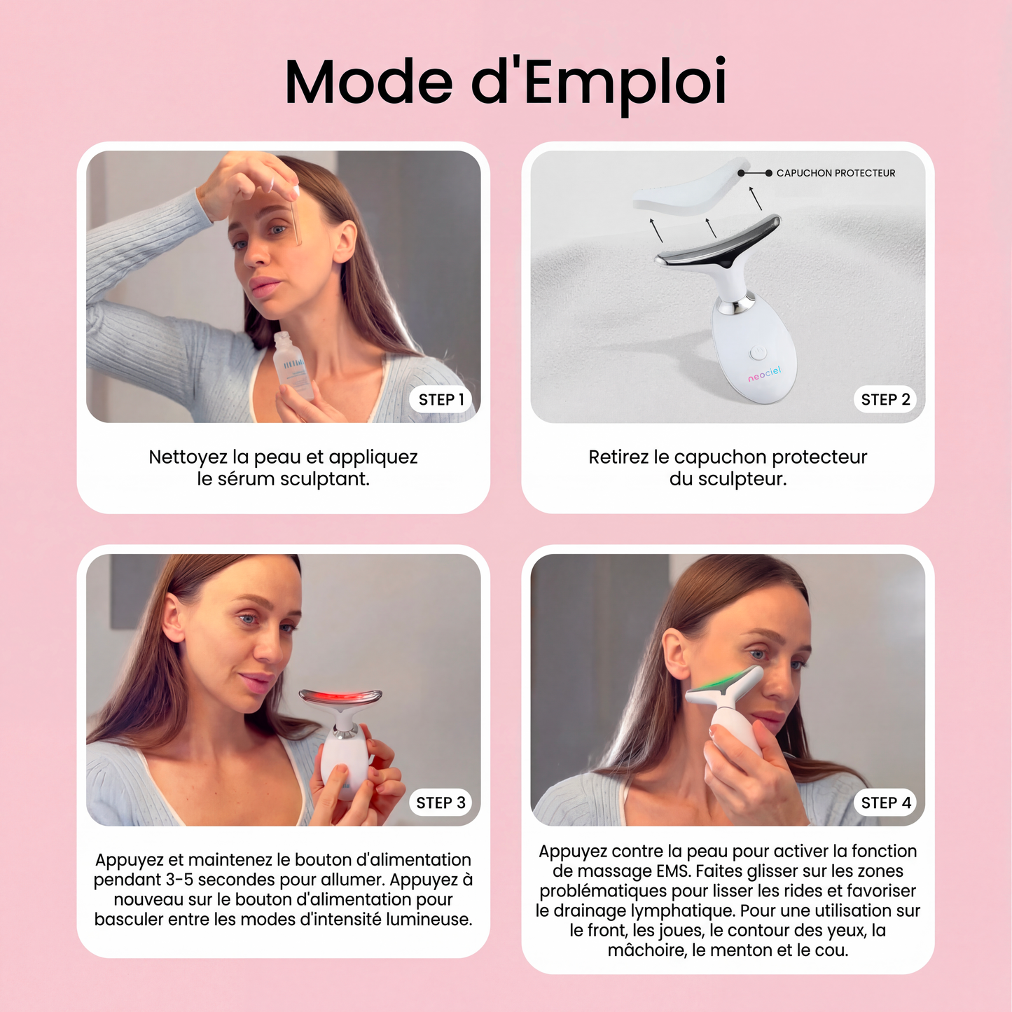 Sculpteur facial V-Shape LED 7-en-1