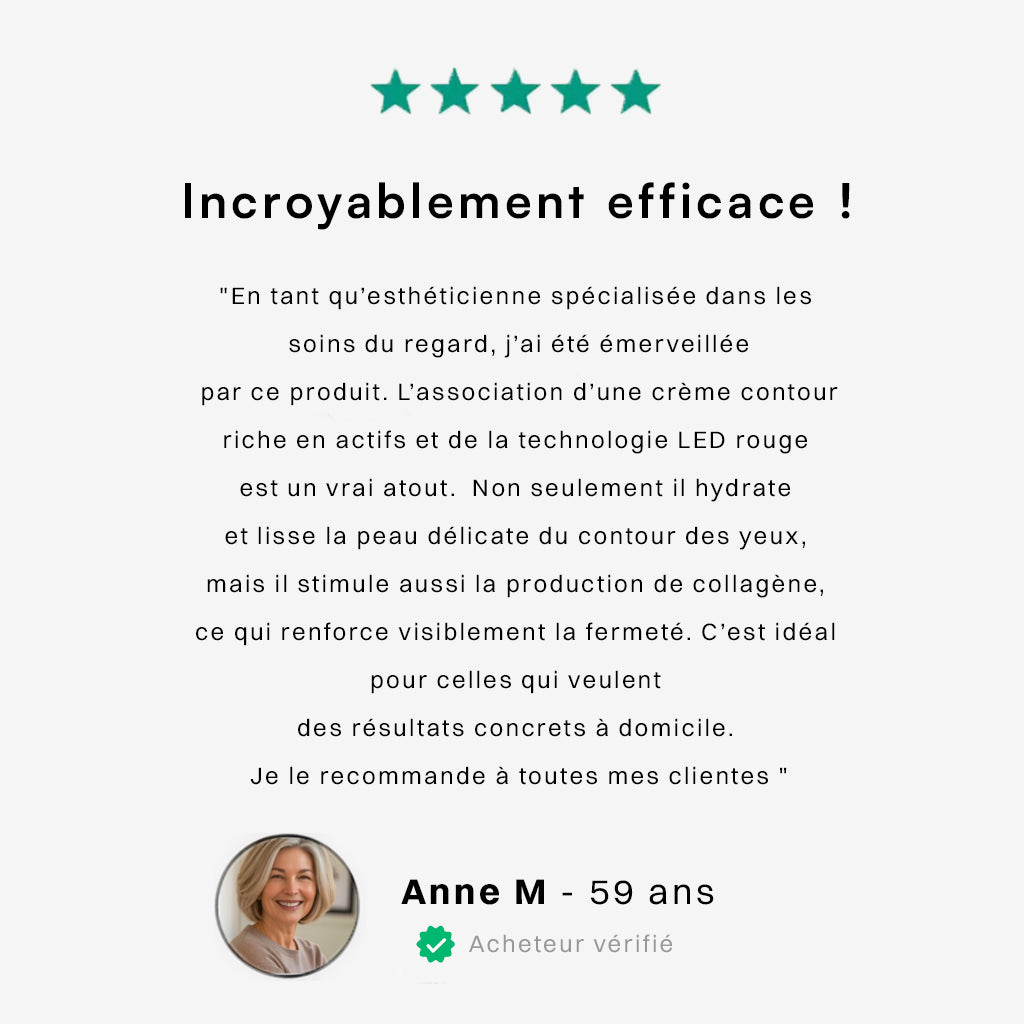 Neociel™ Soin contour des yeux 2 en 1 : crème + technologie LED rouge